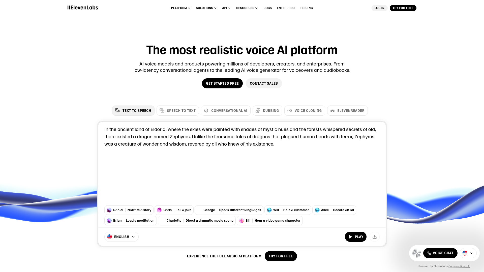 ElevenLabs screenshot