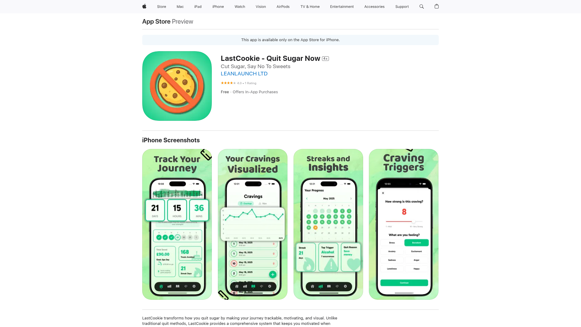 LastCookie - Quit Sugar Now screenshot