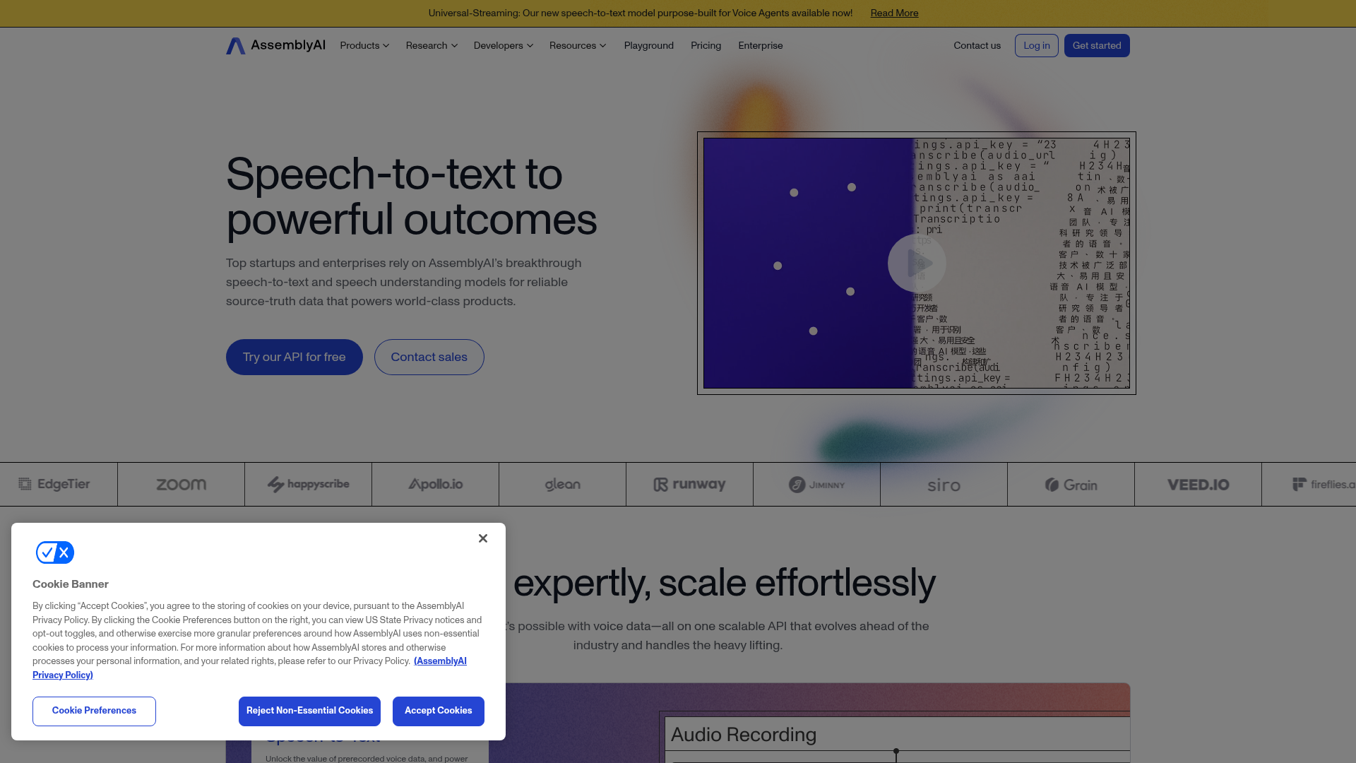 AssemblyAI screenshot