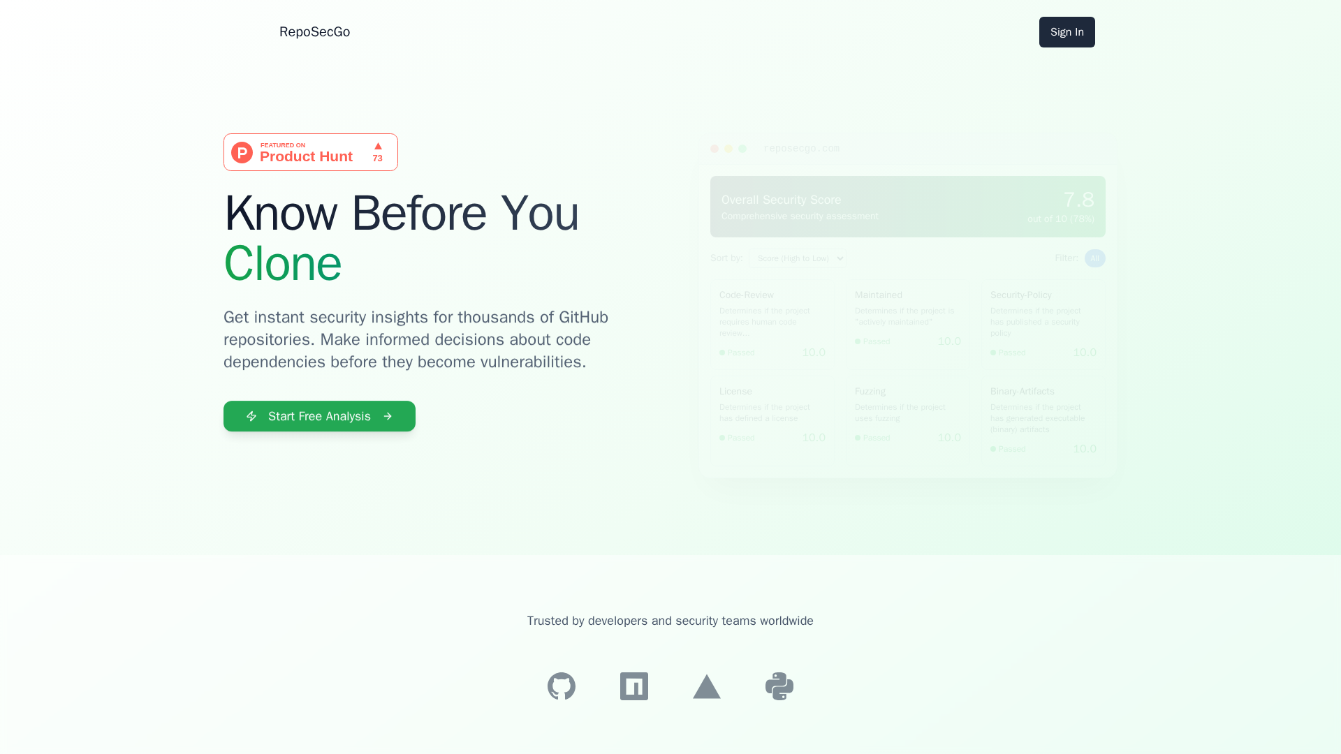 RepoSecGo screenshot