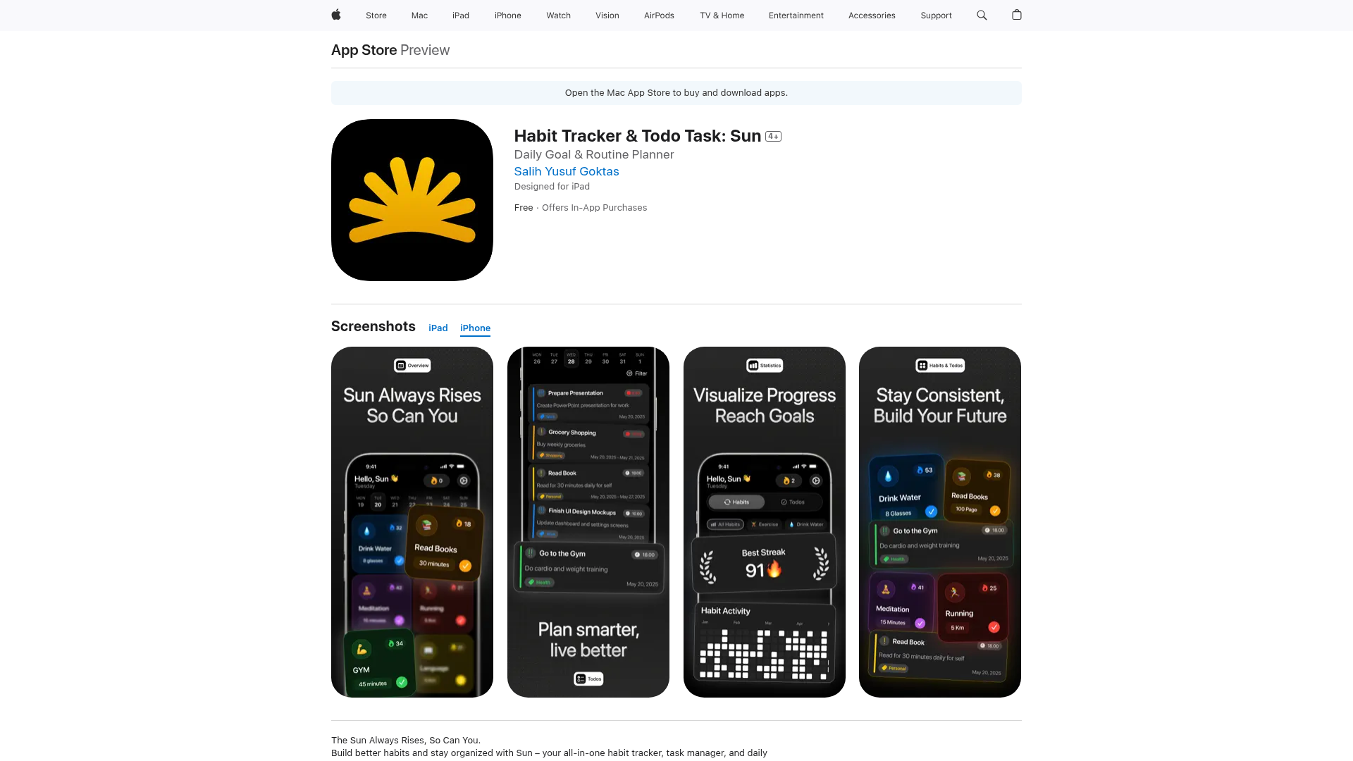 Habit Tracker & Todo Task: Sun screenshot